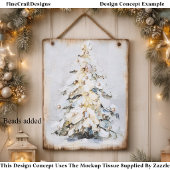 Winter Sneeuw Kerstboom, Textured FN1 Decoupage Tissuepapier