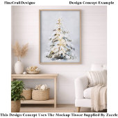 Winter Sneeuw Kerstboom, Textured FN1 Decoupage Tissuepapier