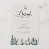 Winter Sneeuw Kerstbruiloft Details Informatiekaartje (Voorkant)