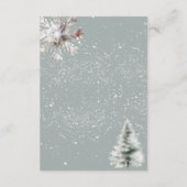 Winter Sneeuw Kerstbruiloft Details Informatiekaartje (Achterkant)