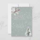 Winter Sneeuw Kerstbruiloft RSVP Kaartje (Achterkant)