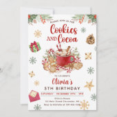 Winter Sneeuw Kerstkoekjes en Cacao Verjaardag Kaart (Voorkant)