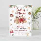 Winter Sneeuw Kerstkoekjes en Cacao Verjaardag Kaart (Staand voorkant)