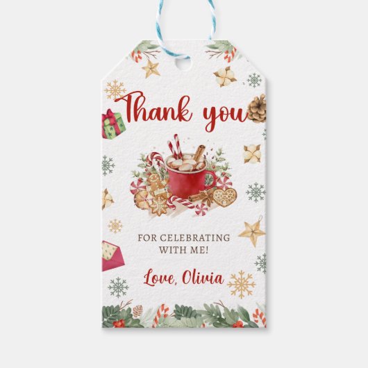 Winter Sneeuw Kerstkoekjes Verjaardagsgunst Cadeaulabel (Voorkant)