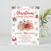 Winter Sneeuw Kerstmis Cookie Exchange Party Kaart (Staand voorkant)
