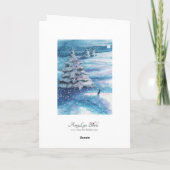 Winter Sneeuw Konijn door BiHrle Card Feestdagen Kaart (Achterkant)