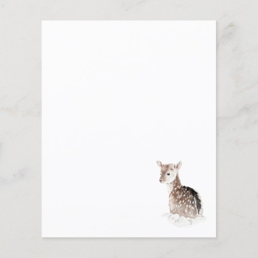 Winter Sneeuw Landschap Herten (Achterkant)