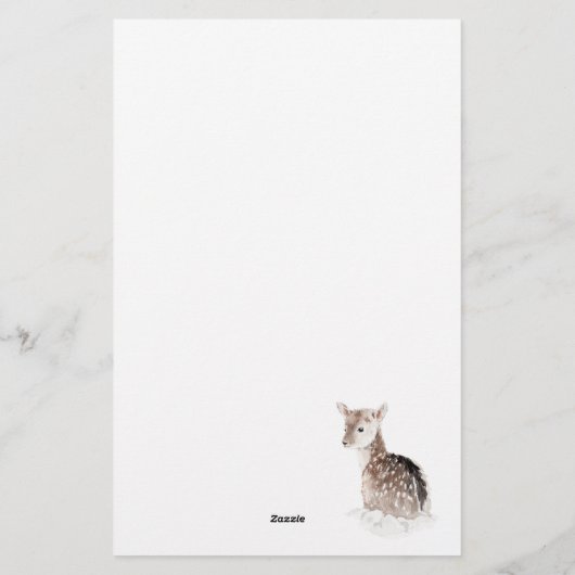 Winter Sneeuw Landschap Herten Briefpapier (Achterkant)