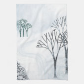 Winter Sneeuw Landschapskunst Theedoek (Verticaal)