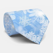 Winter Sneeuw Licht Blauw Mannen Gift Stropdas (Opgerold)