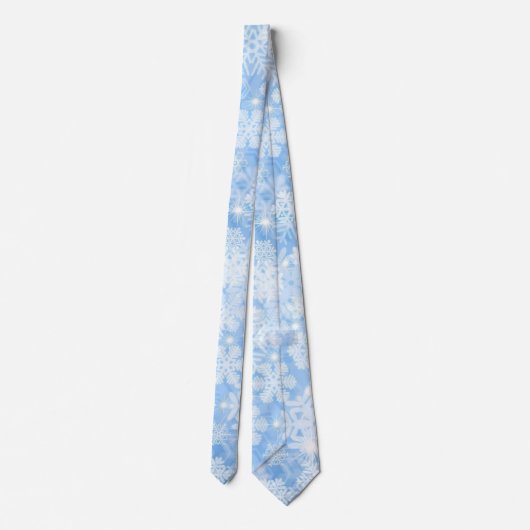 Winter Sneeuw Licht Blauw Mannen Gift Stropdas (Achterkant)