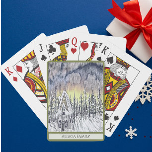 Winter Sneeuw Magische Aangepaste Klassieke Speelk Pokerkaarten