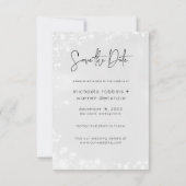 Winter Sneeuw Moderne Foto Bruiloft Save The Date (Achterkant)