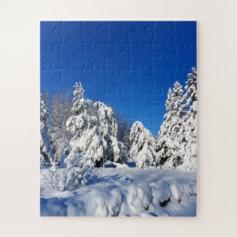 Winter Sneeuw Overdekte Bomen Puzzel