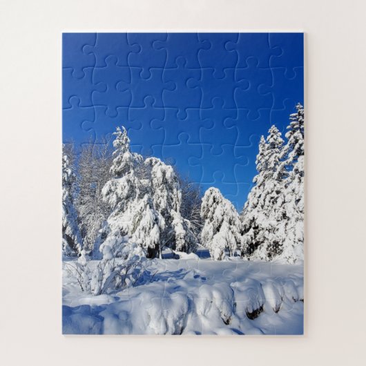 Winter Sneeuw Overdekte Bomen Puzzel (Verticaal)