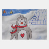 Winter Sneeuw Pinguïn Inpakpapier Vel (Voorkant)