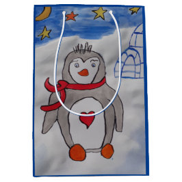 Winter Sneeuw Pinguïn Medium Cadeauzakje
