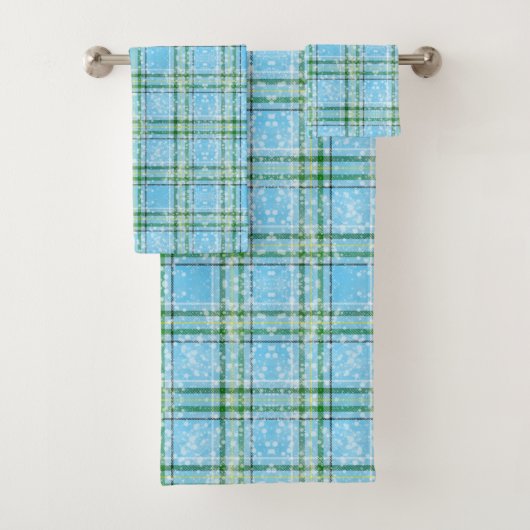 Winter Sneeuw Plaid Tartan Design Bad Handdoek (Insitu)