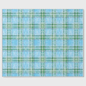 Winter Sneeuw Plaid Tartan Design Cadeaupapier (Vlak)