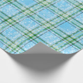 Winter Sneeuw Plaid Tartan Design Cadeaupapier (Hoek)