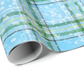 Winter Sneeuw Plaid Tartan Design Cadeaupapier (Rol Hoek)