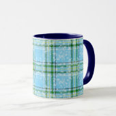 Winter Sneeuw Plaid Tartan Design Mok (Voorkant rechts)