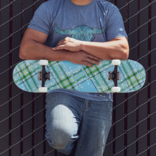 Winter Sneeuw Plaid Tartan Design  Persoonlijk Skateboard