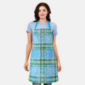 Winter Sneeuw Plaid Tartan Design  Schort (Gedragen)