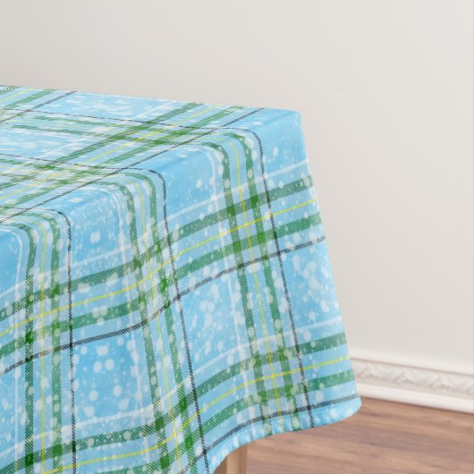 Winter Sneeuw Plaid Tartan Design Tafelkleed (Voorbeeld)