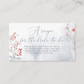 Winter sneeuw Recept voor de aanstaande bruid Informatiekaartje (Voorkant)