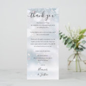 Winter sneeuw receptie dank u plaats kaart (Staand voorkant)