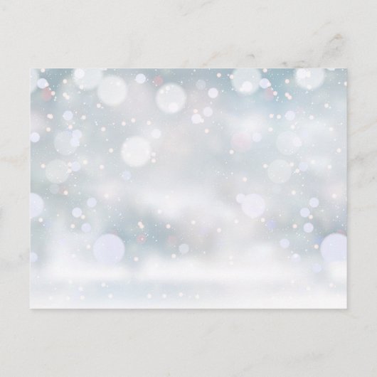 Winter sneeuw receptie dank u plaats kaart (Achterkant)