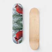 Winter Sneeuw Rode Kardinaal Vogel Kerstvakantie Persoonlijk Skateboard (Voorkant)