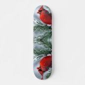 Winter Sneeuw Rode Kardinaal Vogel Kerstvakantie Persoonlijk Skateboard (Voorkant)
