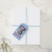 Winter Sneeuw Santa Schattige Sneeuw Leopard Cub K Cadeaulabel (Met Touw)
