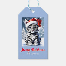 Winter Sneeuw Santa Schattige Sneeuw Leopard Cub K