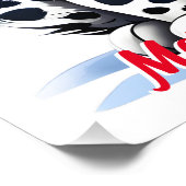 Winter Sneeuw Santa Schattige Sneeuw Leopard Cub K Foto Afdruk (Hoek)