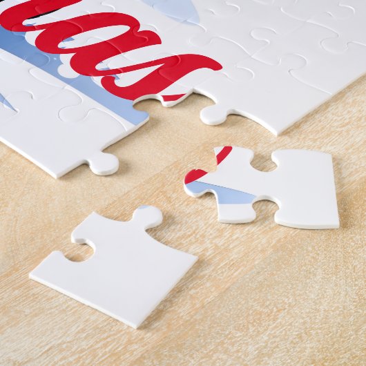 Winter Sneeuw Santa Schattige Sneeuw Leopard Cub K Legpuzzel (Zijkant)