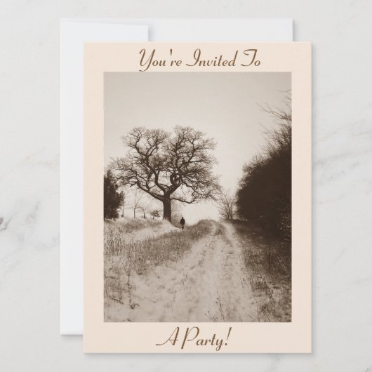 Winter Sneeuw Scène Fotografische Kerstmis Kaart (Voorkant)