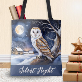 Winter Sneeuw Scene Kerkuil Tote Bag
