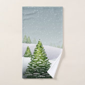 Winter Sneeuw Scene Kerstvakantie Bad Handdoek (Handdoek)