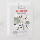 Winter Sneeuw Skiën Mountain Ski Slopes Verjaardag Kaart (Voorkant)