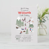 Winter Sneeuw Skiën Mountain Ski Slopes Verjaardag Kaart (Staand voorkant)