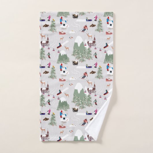 Winter Sneeuw Skiën Mountain Skigebieden Landschap Bad Handdoek (Handdoek)