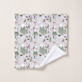 Winter Sneeuw Skiën Mountain Skigebieden Landschap Bad Handdoek (Wasdoekje)