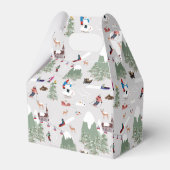 Winter Sneeuw Skiën Mountain Skigebieden Landschap Bedankdoosjes (Achterkant)