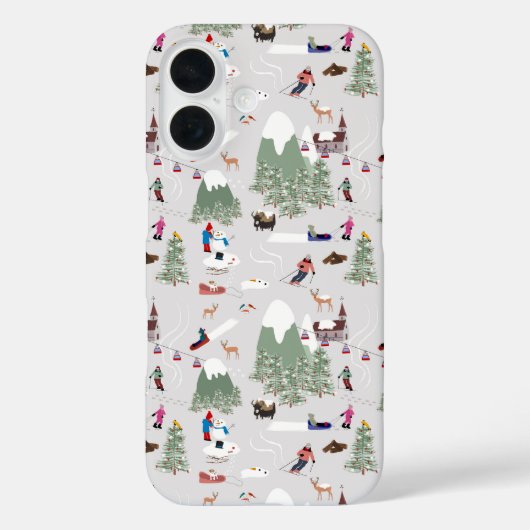 Winter Sneeuw Skiën Mountain Skigebieden Landschap Case-Mate iPhone Case (Achterkant)