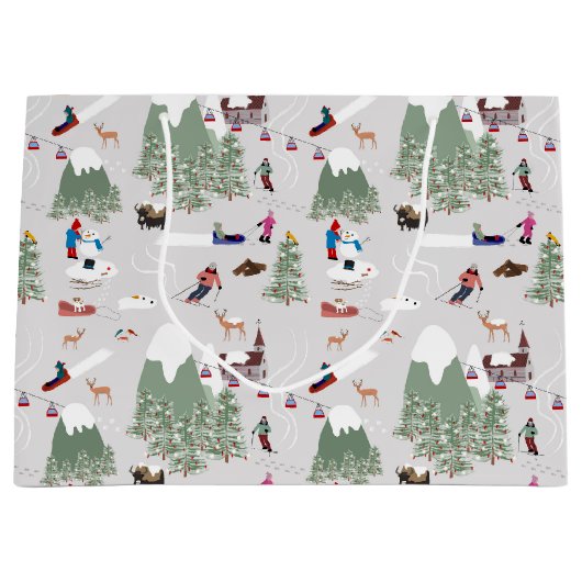 Winter Sneeuw Skiën Mountain Skigebieden Landschap Groot Cadeauzakje (Voorkant)