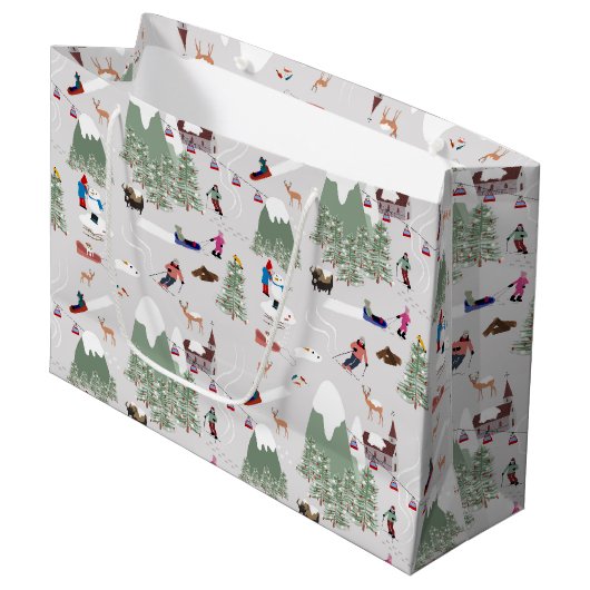 Winter Sneeuw Skiën Mountain Skigebieden Landschap Groot Cadeauzakje (Voorkant Gekanteld)