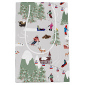 Winter Sneeuw Skiën Mountain Skigebieden Landschap Medium Cadeauzakje (Voorkant)